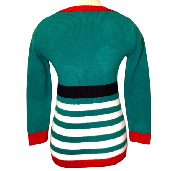 Christmas Sweater Holiday Elf Green and Red - Picture 7 of 11